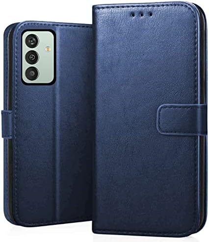CEDO Flip Cover for Samsung Galaxy M13 (4G) | Leather Finish | Inside Pockets & Inbuilt Stand | Shockproof Wallet Style Magnetic Closure Back Case Flipcover (Blue)