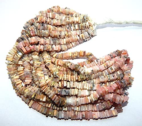 Opale rose heishi LKBEADS perles naturelles de 5.5mm pour ateliers bijoux d'été
