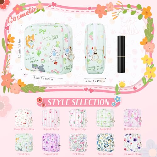 Image of Likesing 5.1'' Sanitary Napkin Storage Bag, Canvas Period Pouches for Teen Girls Women, Period Bag Tampon Holder for Purse Feminine Menstrual Sanitary Pad Pouch(Green H9238)