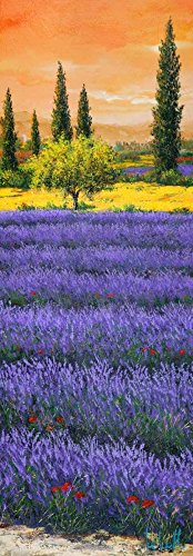 Affiche sur toile encadrée Pomeriggio tra la Lavanda Tebo Marzari 142x49 cm