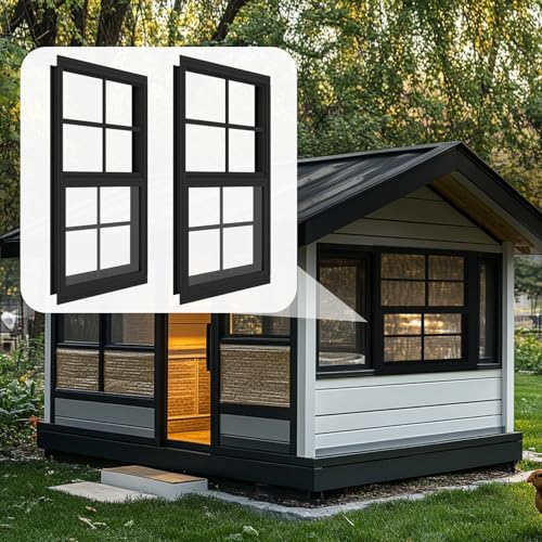 Ventanas de cobertizo 12x18 con vidrio templado pack de 2 unidades negras 2
