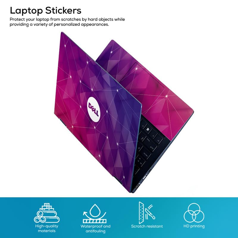 Image of Galaxsia DL246 Top+Wrist Pad Vinyl Laptop Skin /Sticker /Cover for 14 Inches Laptops Laminated-Removable-HD Quality Compatible for Dell (13.8x9.6 Inches)