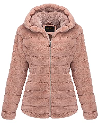 Women's Faux Fur Shaggy Coat with 2 Pockets Zip Up Hooded Sherling Short Winter Overcoat Jackets for Women Outwear Women's Faux Fur Shaggy Coat with 2 Pockets Zip Up Hooded Sherling Short Winter Overcoat Jackets for Women Outwear
