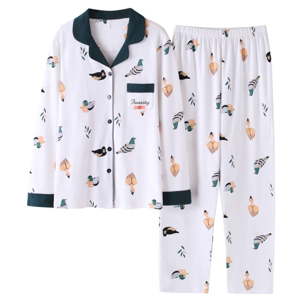 Conjunto De Pijamas De Mujer,2 Piezas De Pijamas De Algodón Suave Con Estampado De Dibujos Animados Ropa De Dormir Con Botones De Manga Larga Ropa De Dormir Tops + Pantalones Conjuntos De Salón Lou