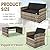 KROFEM 4 Pieces Patio Conversation Set, Outside Rattan Sectional Sofa, Cushioned Furniture Set, Wicker Sofa Ideal for Garden, Porch, Backyard, Natural Color Rattan and Black Cushion