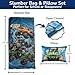 Jay Franco Monster Jam Trucks Schlafsack- & Kuschelkissen 2er-Set für Kinder – weicher Indoor-Schlafsack mit Tragegriff, ideal für Übernachtungen