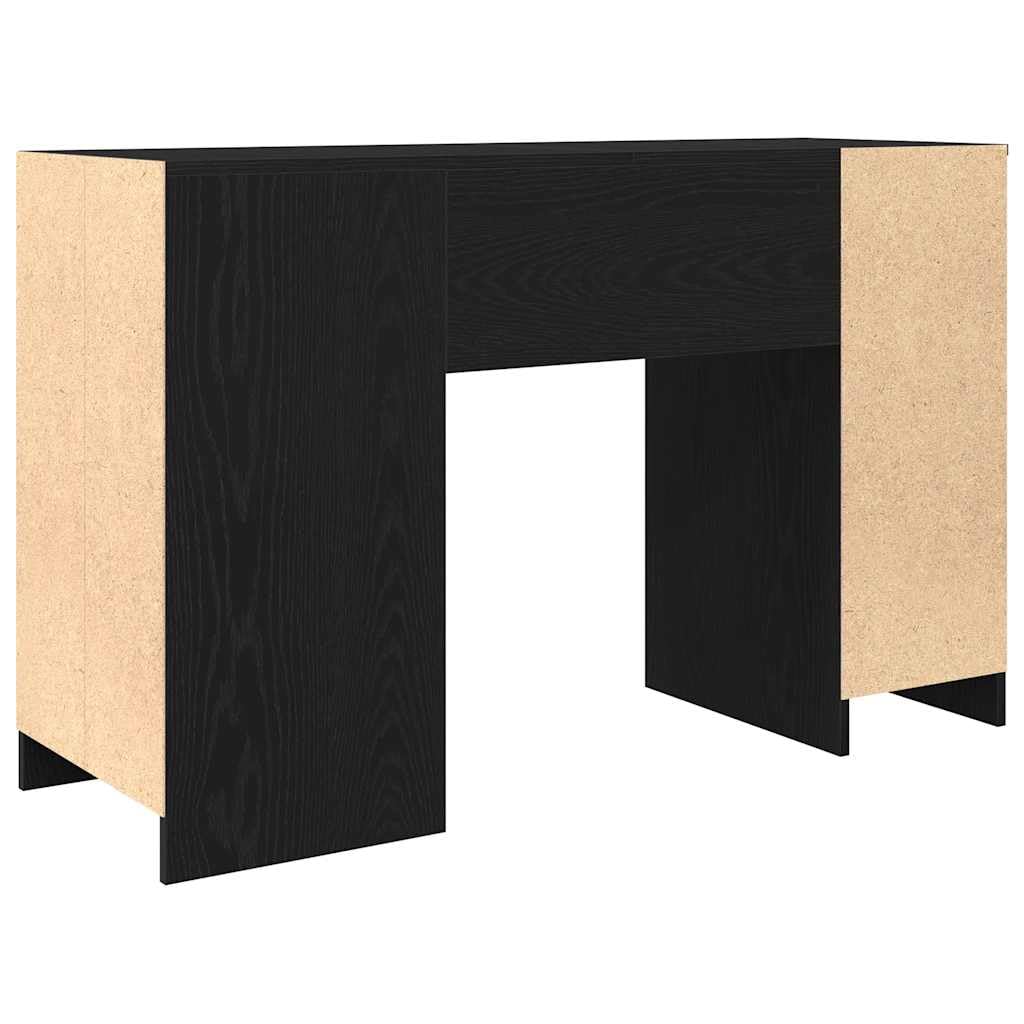 Scrivania Porta PC Rovere Nero 120x42x76 cm in Legno Tecnico | Tavolo da lavoro salvaspazio con scomparti integrati, ideale per organizzare studio, soggiorno o ufficio domestico.