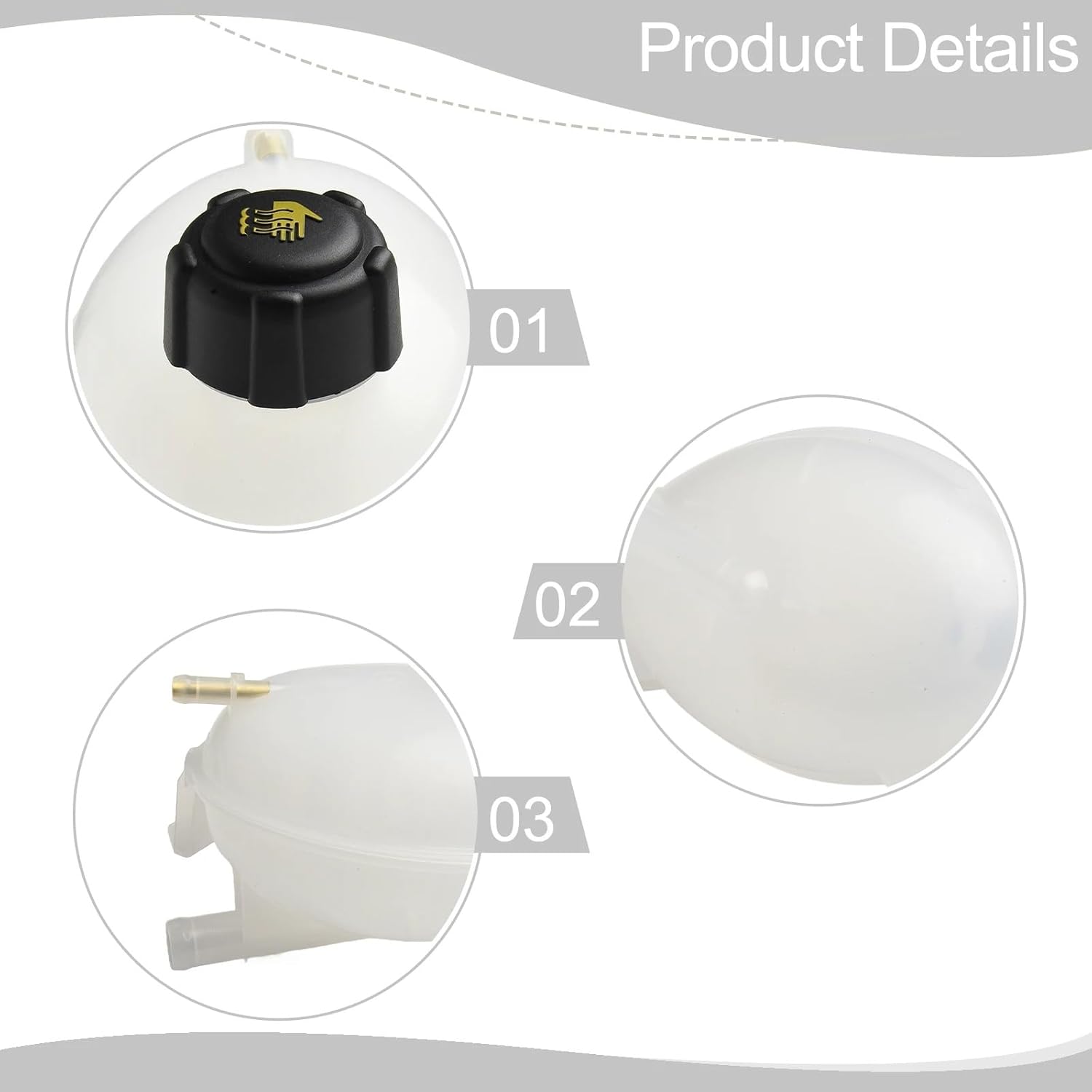 Coolant Radiator Tanks Compatible with Clio 2018-2024 for Captur 2013-2024 Car Coolant Expansion Tank Radiator Recovery Header Tank Coolant Expansion Overflow Bottle