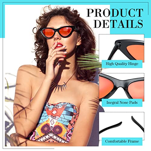 40 Pairs Retro Cat Eye Sunglasses Bulk Vintage Women Colorful Plastic Frame 90s Sunglasses for Girl Men3
