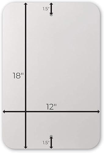 Miniatura 8 de Letrero de metal blanco en blanco, aluminio 040 de 12 x 18 pulgadas, esquinas redondeadas de 3/4 pulgadas con agujeros preperforados, paquete de 12