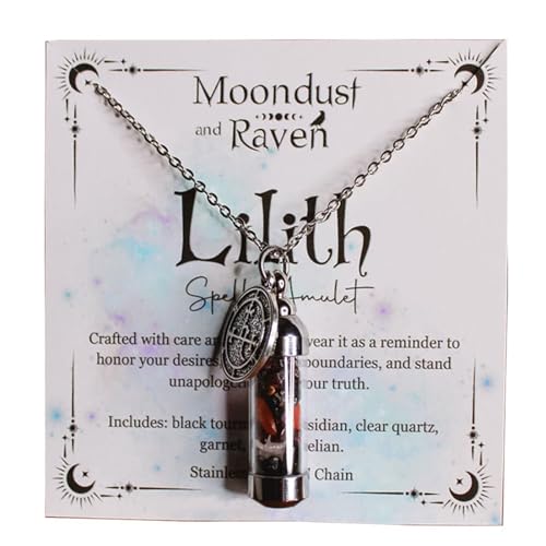 KIEYIQE Collar de amuleto de frasco de lilith, collar colgante de amuleto, sigilio de lilith collar para mujeres, regalo de joya de amuleto de mitología pagana (1pcs)