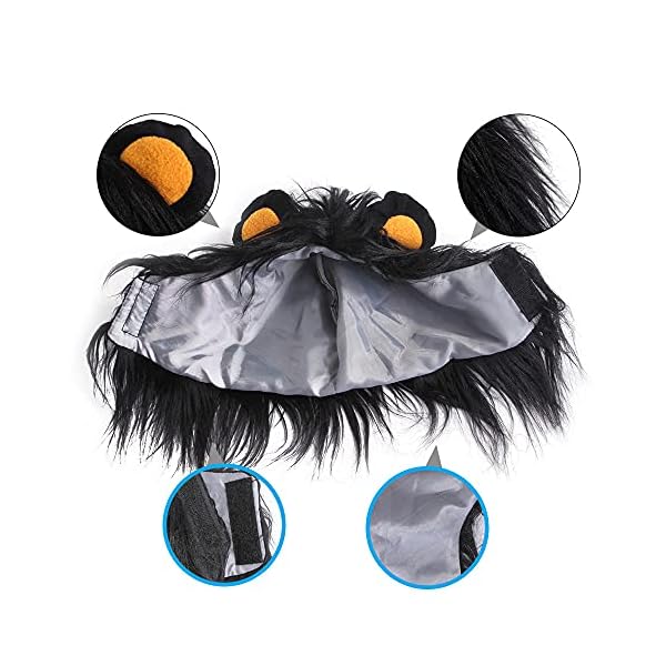 Jobede pet lion mane wig, halloween cat dog lion black mane with ears for halloween pet costume vampire themed party pumpkin easter party photo shoots and gifts for cat lovers (medium) - image 5