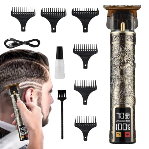 Nybhyjka Cortadora de Pelo Hombre,Máquina De Corte De Pelo Eléctrica Inalámbrica - Herramienta De Aseo Impermeable Para Novio Hijo Marido Padre