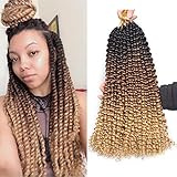 Einfach zu flechten: Sie können viel mehr Zeit sparen, um eine neue Frisur zu erstellen mit dem Wasser Wave Passion Twist Häkelhaar. Wird mit kostenlosen Styling-Haarspangen und -Ringen als Geschenk geliefert.