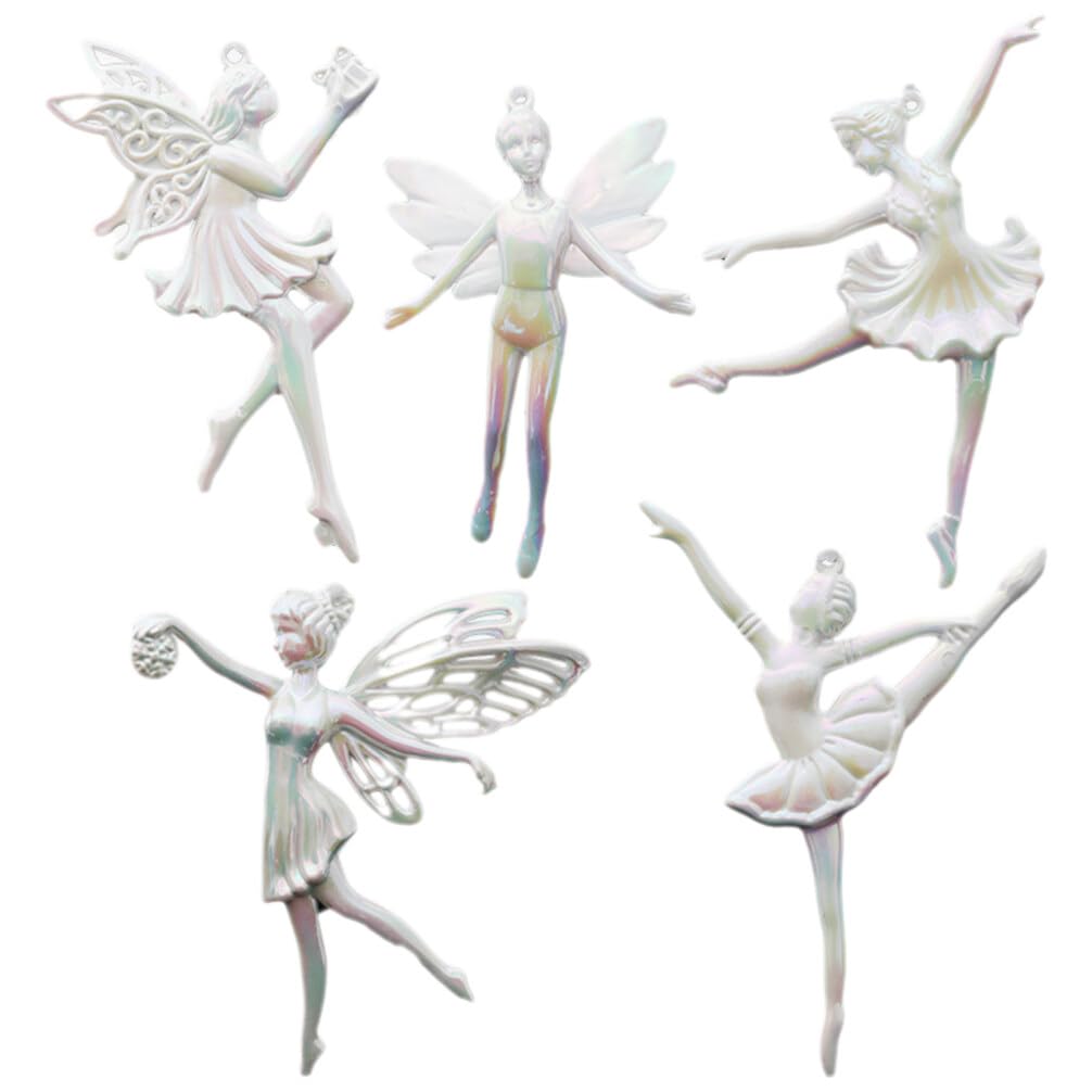 Bencailor 6 Stück Acryl Weihnachtsschmuck Ballerina Tänzerin Ballett Dekor Kristall Schneeflocke Hängende Ornamente Klar Tanz Dekoratives Set Für Weihnachtsbaum Winter Nussknacker Dekoration