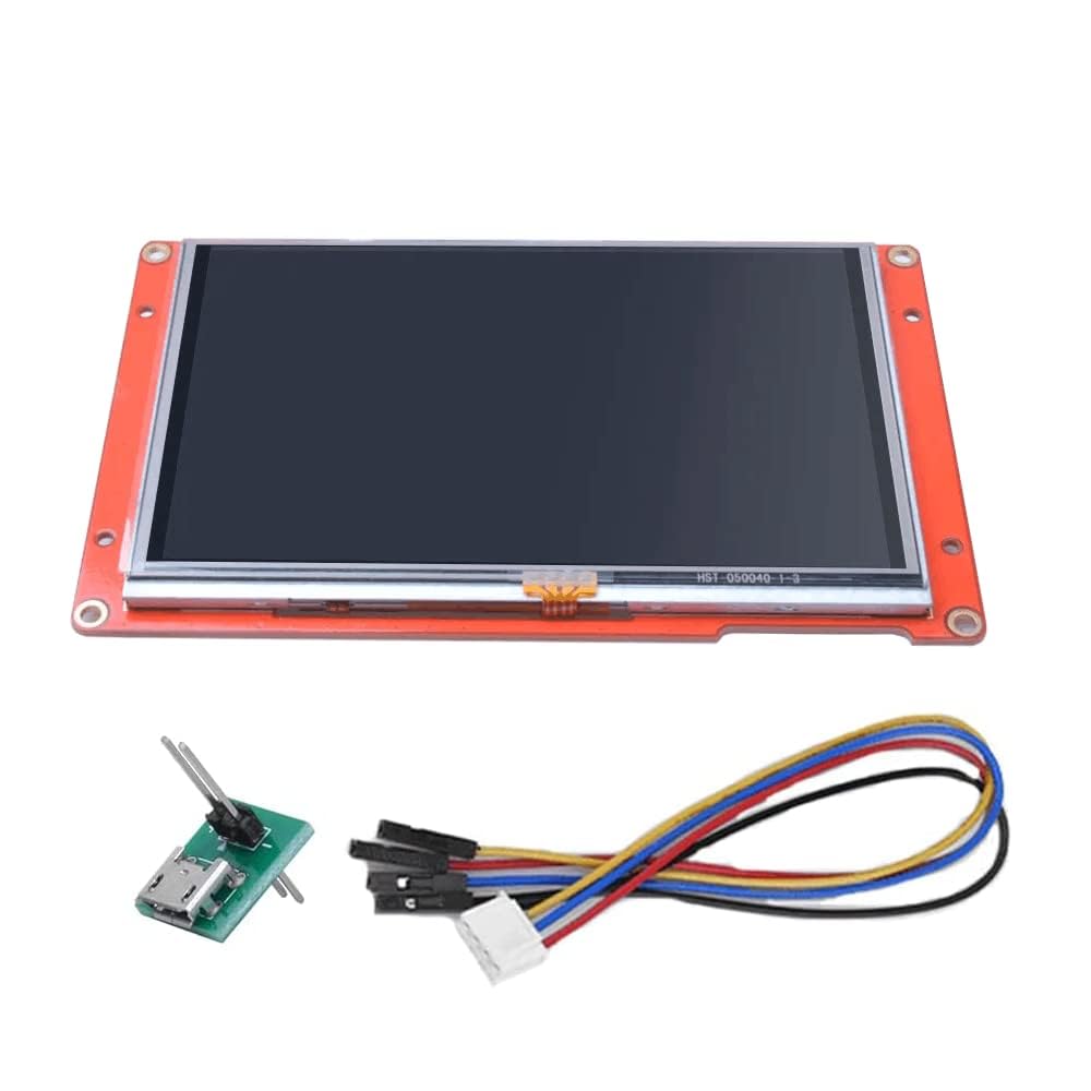 Digitalkey Display Nextion NX8048P050-011R Écran tactile résistif 5 pouces, résolution 800x480, avec interface série TTL, CTP, RTC, GPIO, EEPROM, pour projets électroniques