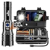 Shadowhawk Lampe Torche LED Ultra Puissante, 1,000,000 Lumens Lampe de Poche, XHM77.2 Lampe Torche Rechargeable USB, IP67 Étanche Lampe Torches, 5 Modes Flashlight pour Camping Randonnée Urgence