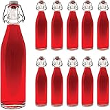 kleine leere schnapsflaschen 1 Klasse Glas von SLKFACTORY slkfactory 2,4,6 oder 10 x 750ml Bügelflasche Bügelverschlussflasche Leere Glasflasche mit Bügelverschluss Weinflasche Schnapsflasche Essig Öl Glasflaschen 0,75L (10 Stück)