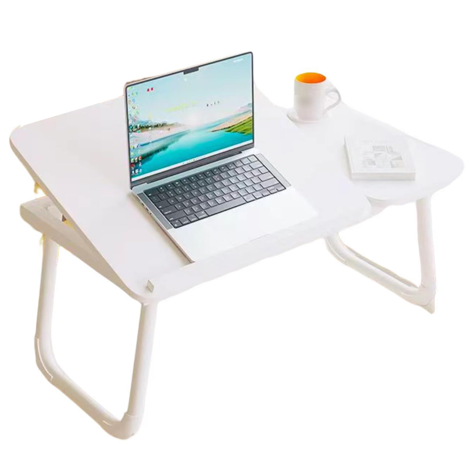 Vassoio Regolabile per Laptop da Letto – Scrivania Pieghevole per Divano, Ufficio Domestico, Studio, Giochi, pasti – Postazione di Lavoro Portatile e Versatile, Ideale PE