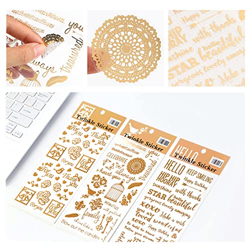 HLIWS Glitter Metallic Letter Stickers,12 Sheets Letter Sticker,Garden Craft Embellishment Sticker,for Scrapbooking Photos - Image 4