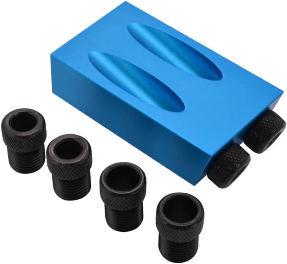 15degree Pocket Hole Jig Kit for Woodworking Diy Projects Aluminum Design for Compatible with Drill Bits