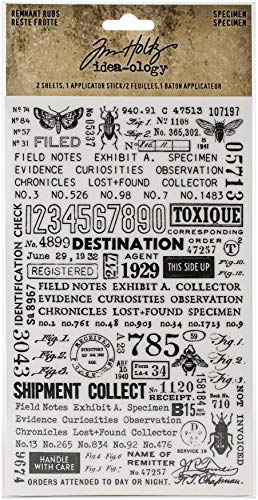 Tim Holtz idea-ology Advantus REMANTES RUBS Idea-OL 2 Hojas, Espécimen, talla única Cover