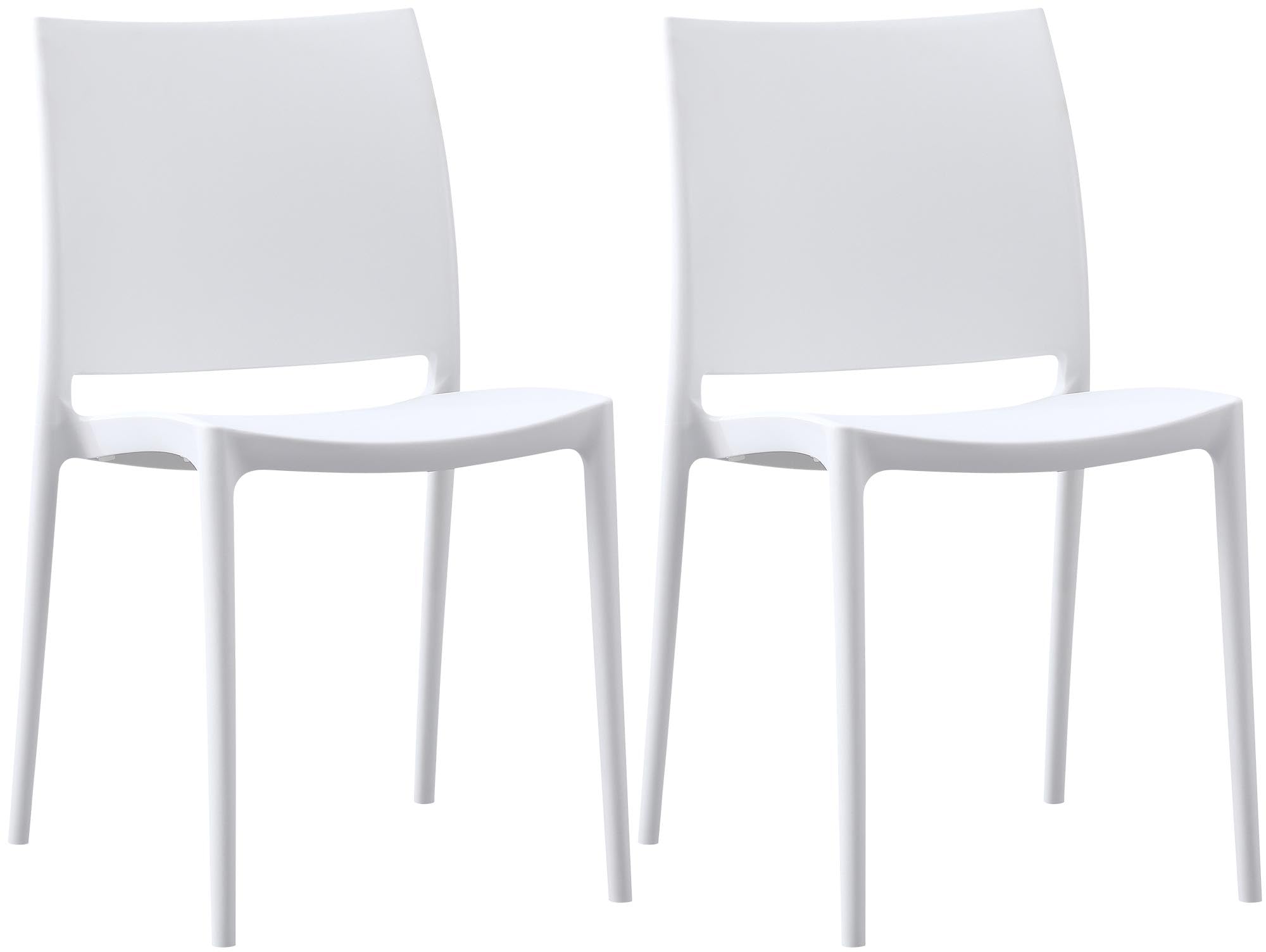 CLP Sillas de Jardin en Juego de 2, apilables y Resistentes a la Intemperie Meton, con reposabrazos, UV, plastico, hasta 150 kg Color:Blanco