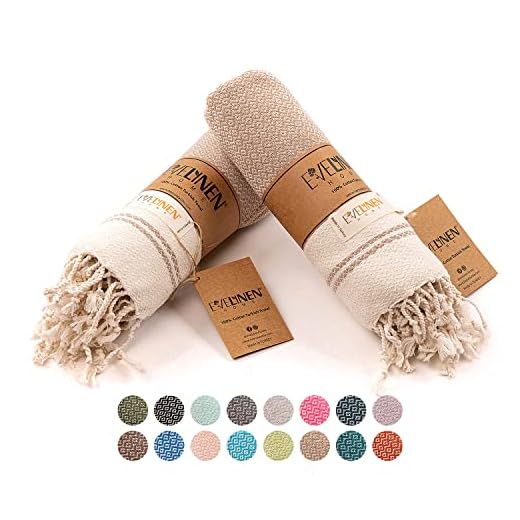 Evelynen Turkish Hand Towels for Bathroom & Kitchen Towels Decorative Set of 2 | Boho Farmhouse Hand Towels with Hanging Loops for Face, Tea, Dish, Kitchen & Bath |0 Cotton (16" x 32" - Beige)
