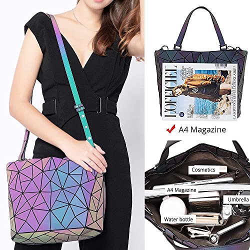 Image of Handbags Womens Geometric Luminous Purse bags Ladies Top Handle Satchel Bags