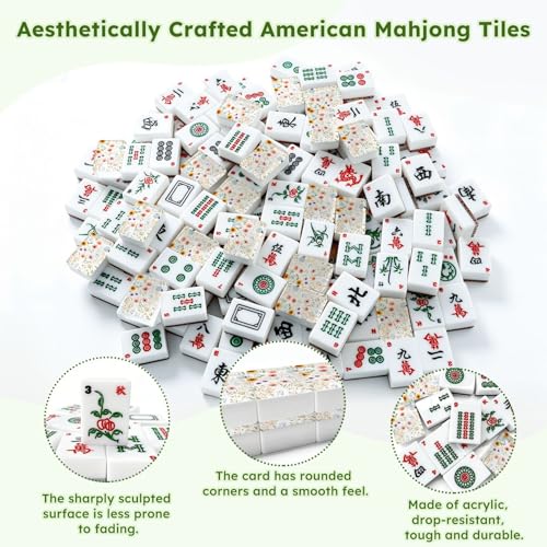 Juego de Mesa American Mahjong Set con 166 Fichas Acrílicas miniatura 6