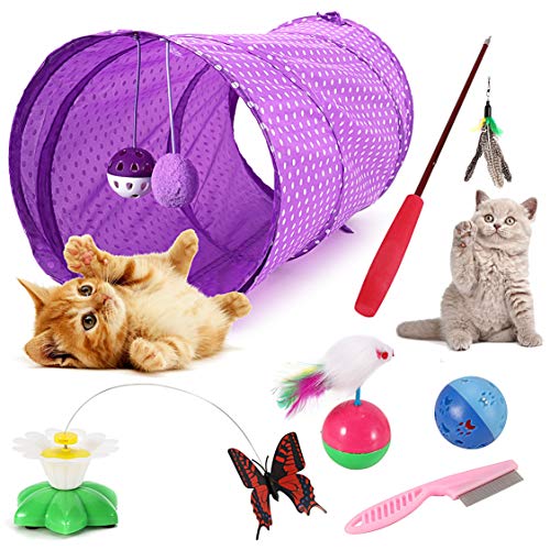 Emooqi Jouets Chat, Jouet pour Chat Kit, Jouet pour Chats Pack, Jouet Chats, Jouet pour Chat Jouet De Boule De Chat Tunnel Chat Jeu pour Chaton 6 pièces