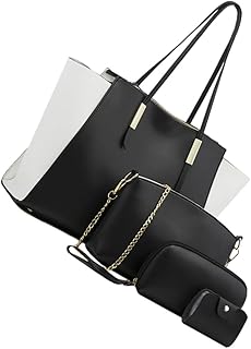 4 Pçs Bolsa De Ombro De Corpo Cruzado Bolsas De Mão Femininas Conjunto De Bolsas Femininas Bolsas De Plutônio Bolsas De Ombro Pretas Portáteis Da Moda Bolsa De Ombro Feminina