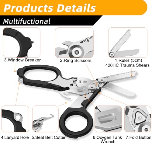 Lenporl 2 Pack Foldable Trauma Shears With Compatible Holster thumb #1