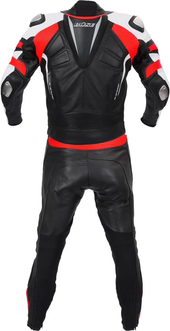 Büse Track 2-Teiler Damen Motorrad Lederkombi, schwarz/rot, 38