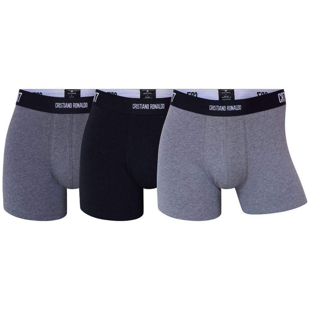 CR7 Underwear Pack 3 Bóxers Hombre – Algodón Orgánico Transpirable con Cintura Suave Surtido de Colores
