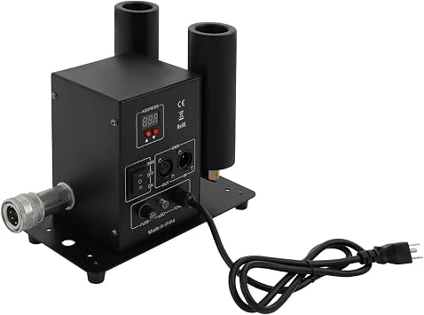 Dual Nozzle CO2 Jet Machine, 150W Professional Jet Fog Machine CO2 Cannon Multi-Angle Smoke Machines with DMX512 & Power Supply for Wedding Party Stage Performance 3.94-ft Hose