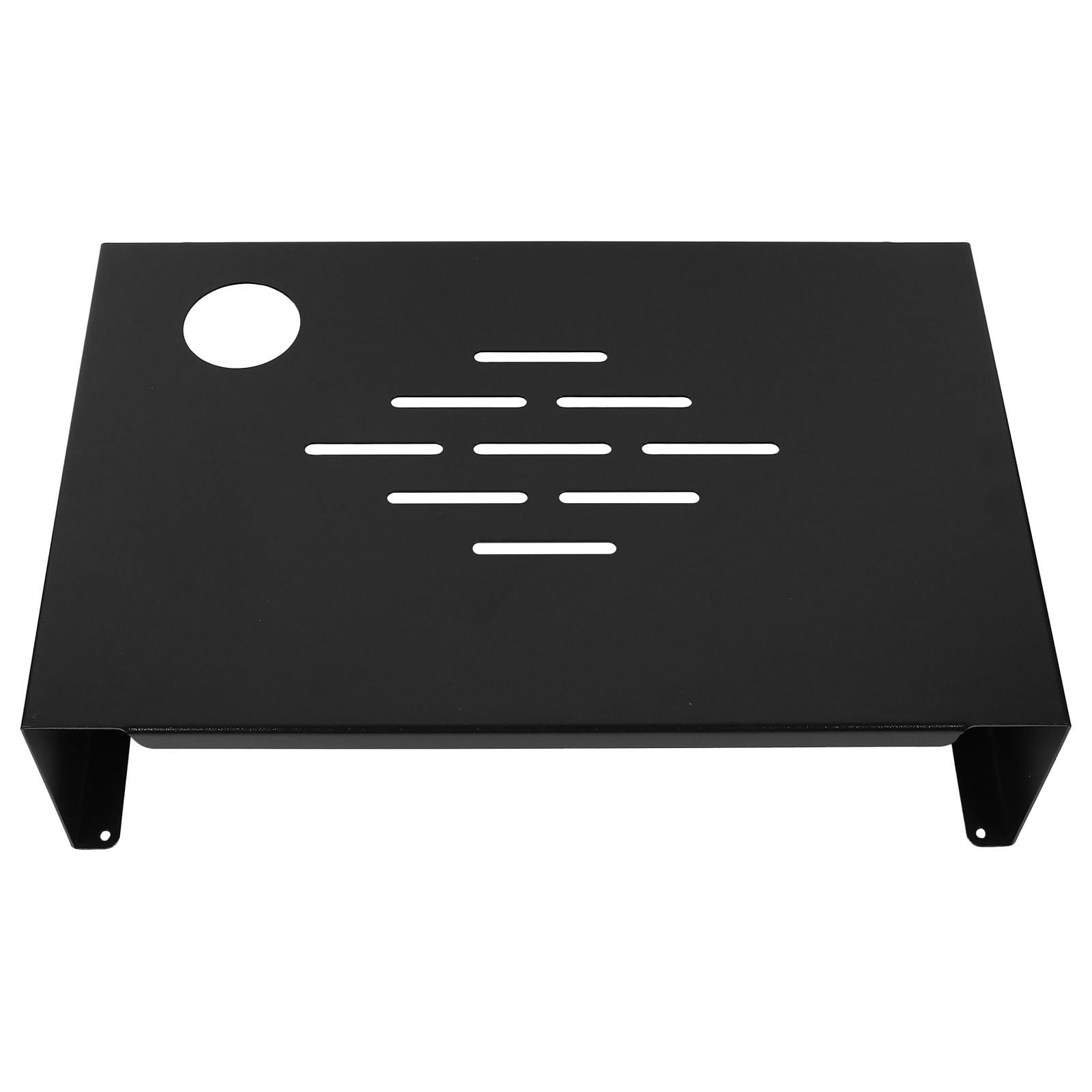 Ipetboom Supporto per Laptop e Monitor da Scrivania in Acciaio Nero Design Ergonomico per Alleviare Dolori di Schiena e Collo, Stile Elegante e Lucidato