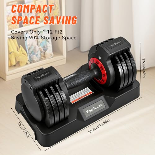 Image of Adjustable Dumbbell Set Storage Case Included All Gender Home Gym Weights