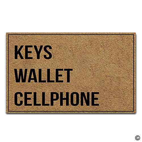 Artswow Funny Door Mat Entrance Floor Mat Keys Wallet Cellphone Doormat Designed Decorative