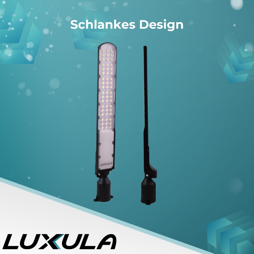 LUXULA LED Straßenlaterne 100W 2 Stück, 12000lm 5000K IP65, Außenleuchte außen mit Slim Design für Mast- und Wandmontage, Straßenlampe für Parkplatz, Hof, Zufahrt, Weg, wetterfest & effizient
