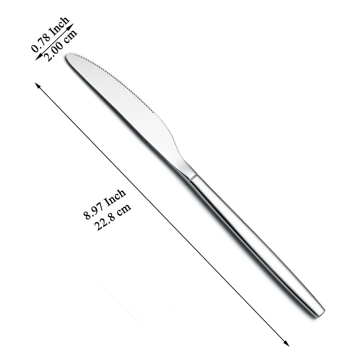 Berglander coltelli da tavola da 12 pezzi, coltello da cena moderno in acciaio inossidabile, coltello da burro, ideale per la casa, ristorante, hotel, matrimonio, lavabile in lavastoviglie