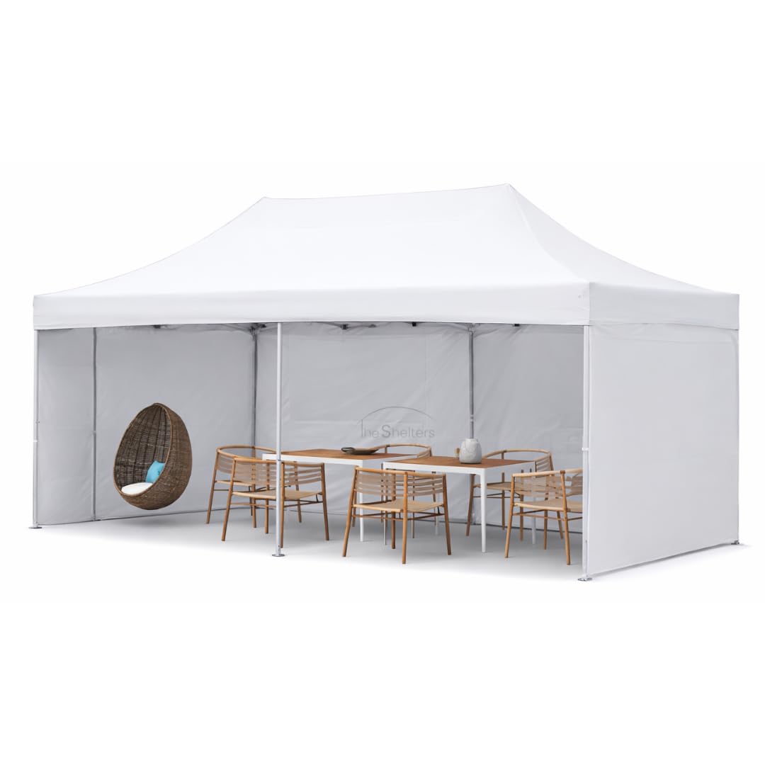 10 x 20 feet Canopy Tent with 3 Side Cover Water Proof Tent - 2 Minute Easy Installation Gazebo Tent