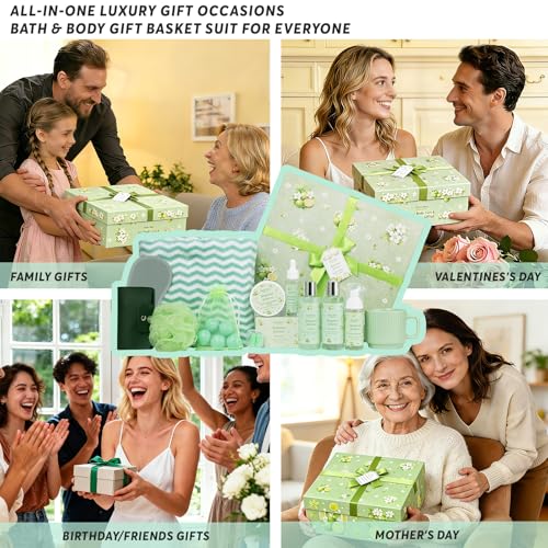 Image of 30 Pcs Spa Gifts for Women & Men, Bergamot Jasmine Bath & Body Gift Basket, Self-Care Relaxation Set, Face Skin Care Kit, Home Spa Gift, Birthday, Christmas, Mother's Day, Anniversary, Cup spa kit