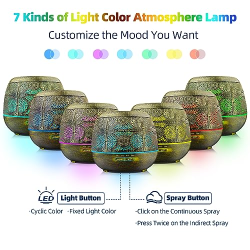 Aroma Oil Diffuser for Large Room: Essential Oil Humidifier for Home - 400ml Ultrasonic Aromatherapy Diffusers Cool Mist Vaporizer with LED Light, Timer for Office Bedroom - Image 5