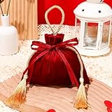 LOUKEKE Sacs en Velours Life-Velvet pour Biscuits et Bonbons, Sacs à Cordon, Emballage de Bijoux de Mariage, Cadeau d'anniversaire, de fiançailles