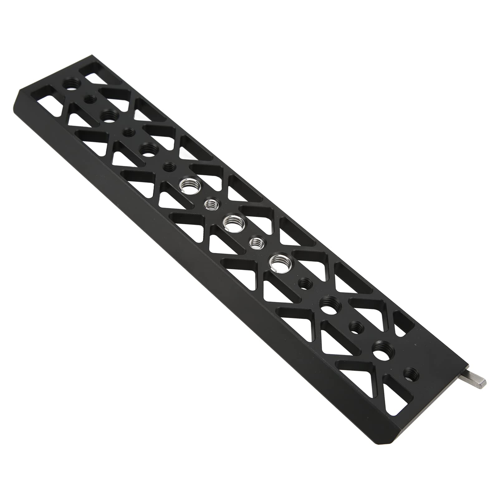 Piastra a Coda di Rondine per Fotocamera per Montaggio su Treppiede, Lega di Alluminio Resistente, Lunga 25 Cm, Ideale per Utenti DSLR, Fori per Viti da 3/8 e 1/4 Pollici
