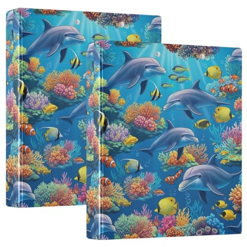 Classeur 3 anneaux en D 3,8 cm Dolphins flexible grand rangement bureau