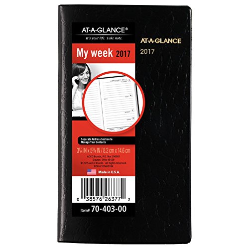 AT-A-GLANCE Weekly Planner / Appointment Book 2017, 3-1/4 x 5-3/4
