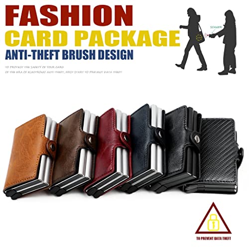 Anti-theft Brush Aluminum Box Card Case Card Holder Men And Women U.S. Dollars Wallet Card Holder(Black)3
