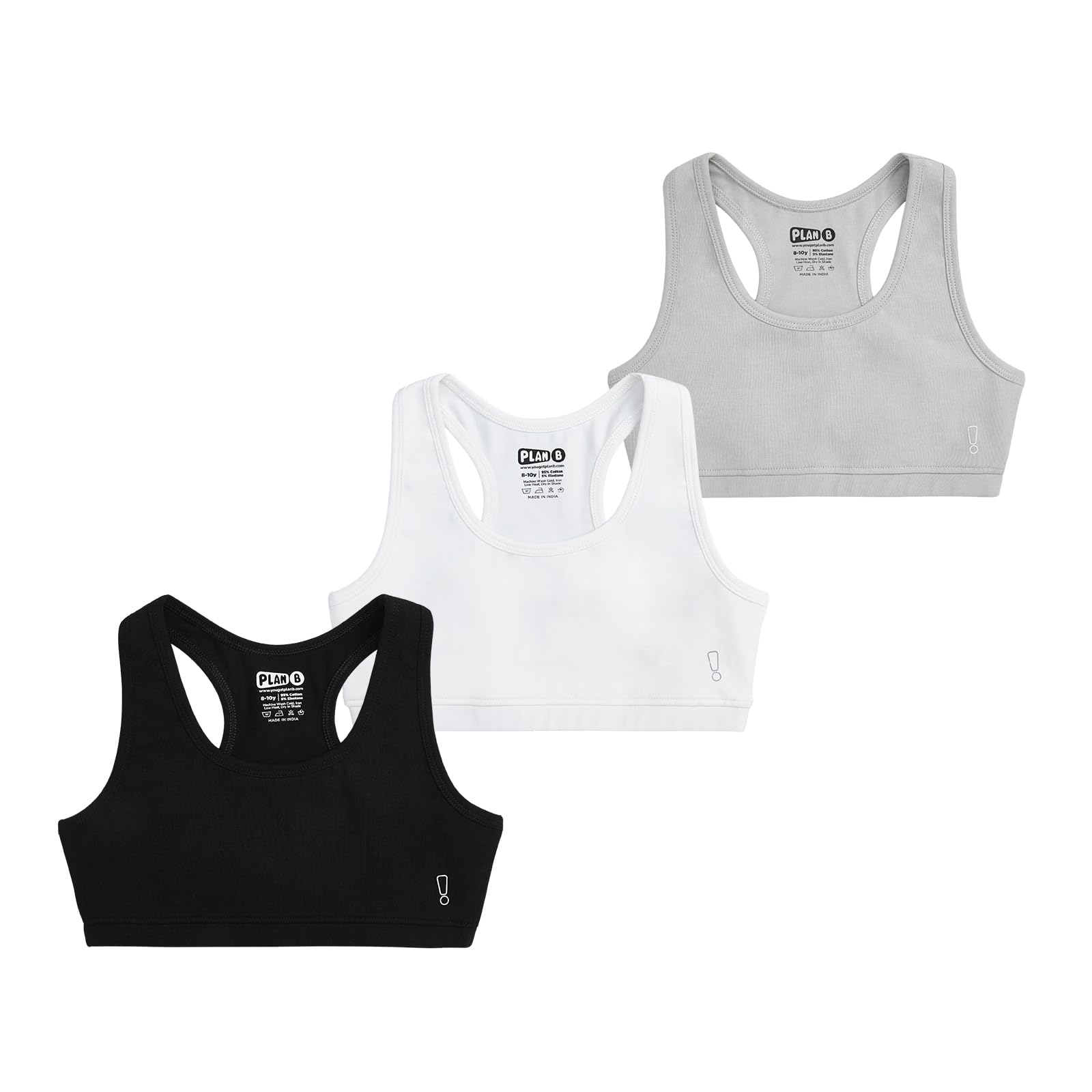 YouGotPlanB Girl's Cotton Non Padded Wire Free Casual Sports Bra-picture-21